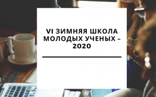 VI Зимняя школа молодых ученых – 2020